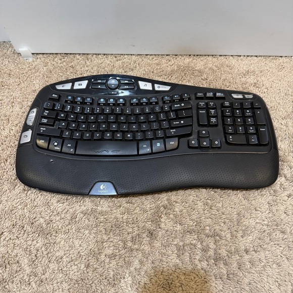 Logitech Other - Logitech Wave 2.4 Cordless Ergonomic Keyboard Y-RBN90 Wireless Black Wrist Rest